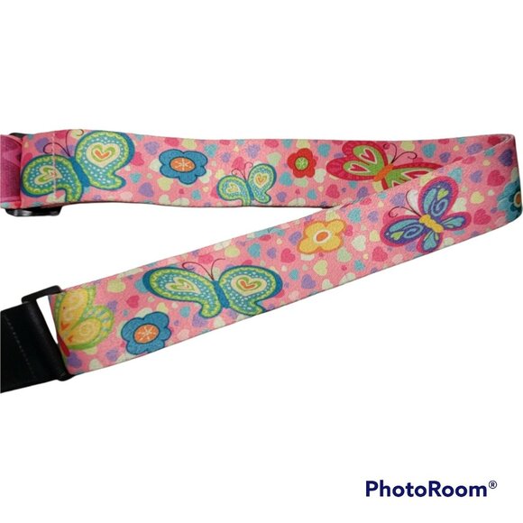 Art Tribute Guitar Strap Girls Kids Adjustable SUPER STAR Pink Butterfly Music - Picture 3 of 10